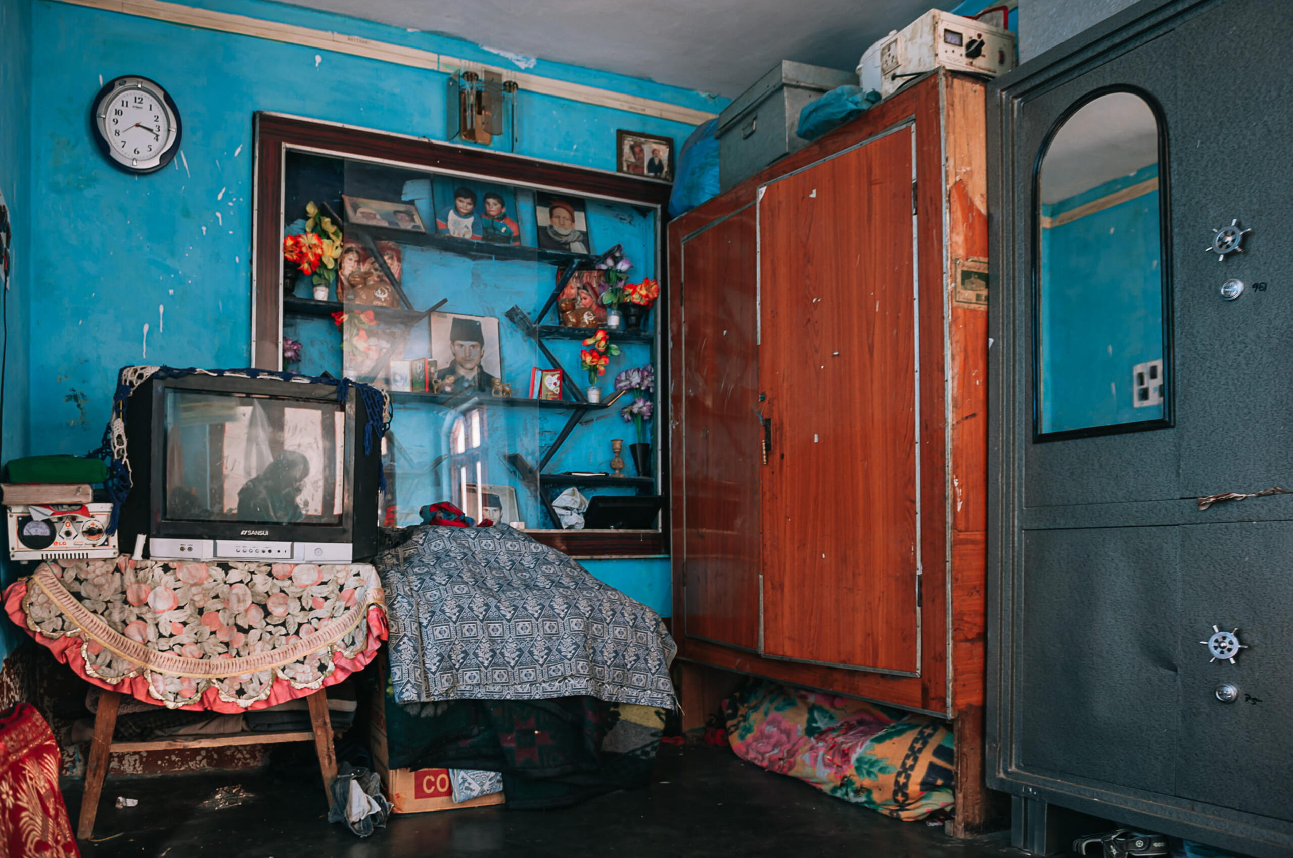 Shamir's photograph takes centre stage on the wall